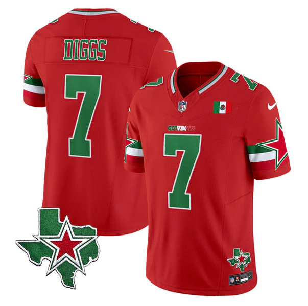 Men's Dallas Cowboys #7 Trevon Diggs 2024 Mexico Red F.U.S.E. Stitched Football Jersey Men's Dallas Cowboys #7 Trevon Diggs 2024 Mexico Red F.U.S.E. Stitched Football Jersey